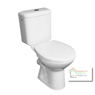 WC kombi EUROLINE zadný odpad biele so sedátkom