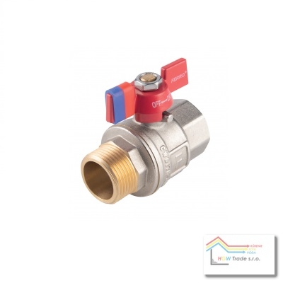 Ventil guľ.voda 3/4" MF motýl