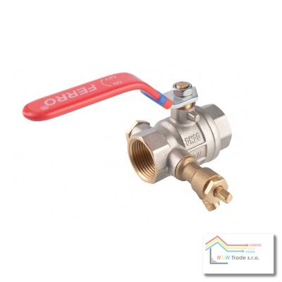 Ventil guľ.voda 1" FF s vyp.vent.