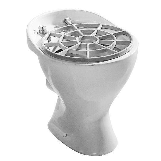 Výlevka MIRA stojatá s plast.mriežkou 43,5x50,zadný odpad,biela