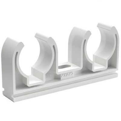 Príchytka dvojitá biela 2x20