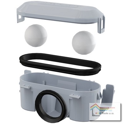 ND sifón P065 pre plast.žľab komplet
