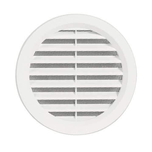 Vetracia mriežka kruh.so sieťkou D100 biela