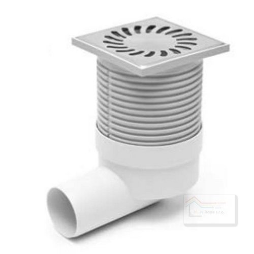 Podlahová vpusť bočná s nastav.výškou DN50 nerez. mriežka