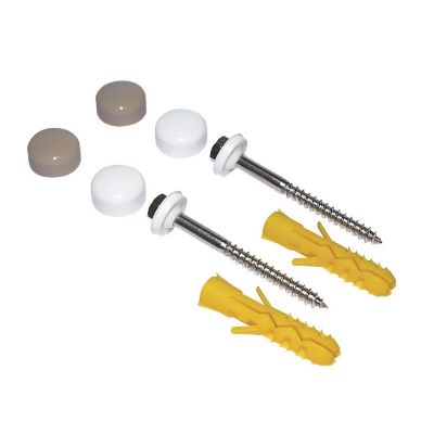 Skrutky k WC nerez-sada M6x80 biela/6-hran.hlava s krytkou