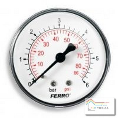 Manometer 63mm 1/4" 0-4 bar zadný (axiál)