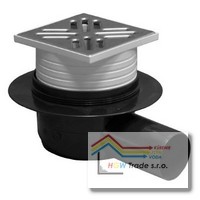 Podlahová vpusť bočná 10x10 CHROMOVÁ DN 50,nastav.výška