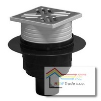 Podlahová vpusť priama 10x10 CHROMOVÁ DN 50,nastav.výška