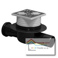 Podlahová vpusť priebežná 10x10 CHROMOVÁ D 50,nastav.výška