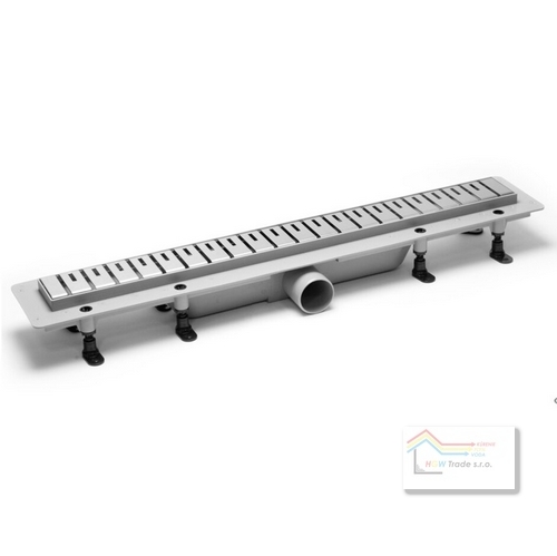 Žlab odtokový plast.kombi,nerez.rošt Design 2,L=750mm