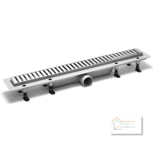 Žlab odtokový plast.kombi,nerez.rošt Design 3,L=850mm